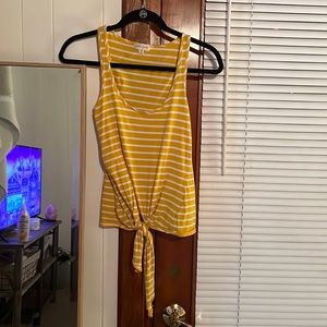 Yellow & White Stripped Tank Top
